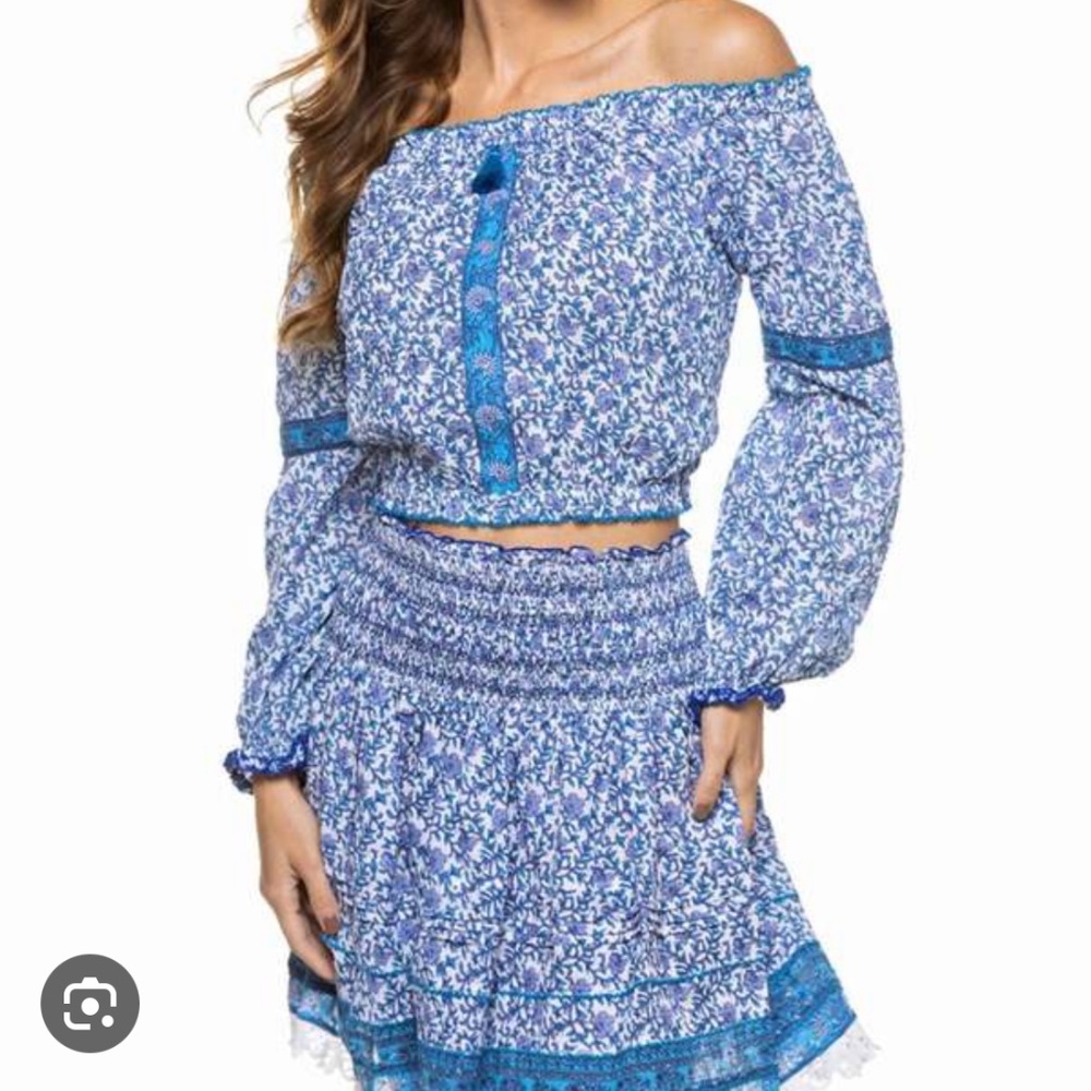 Poupette St.Barth XS skirt and top blue